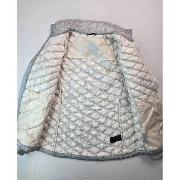 North Face Thermoball Primaloft Silver Quilted Puffer Jacket Womens Medium M - Picture 6 of 7